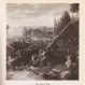Historic print showing the raising of a Liberty Pole